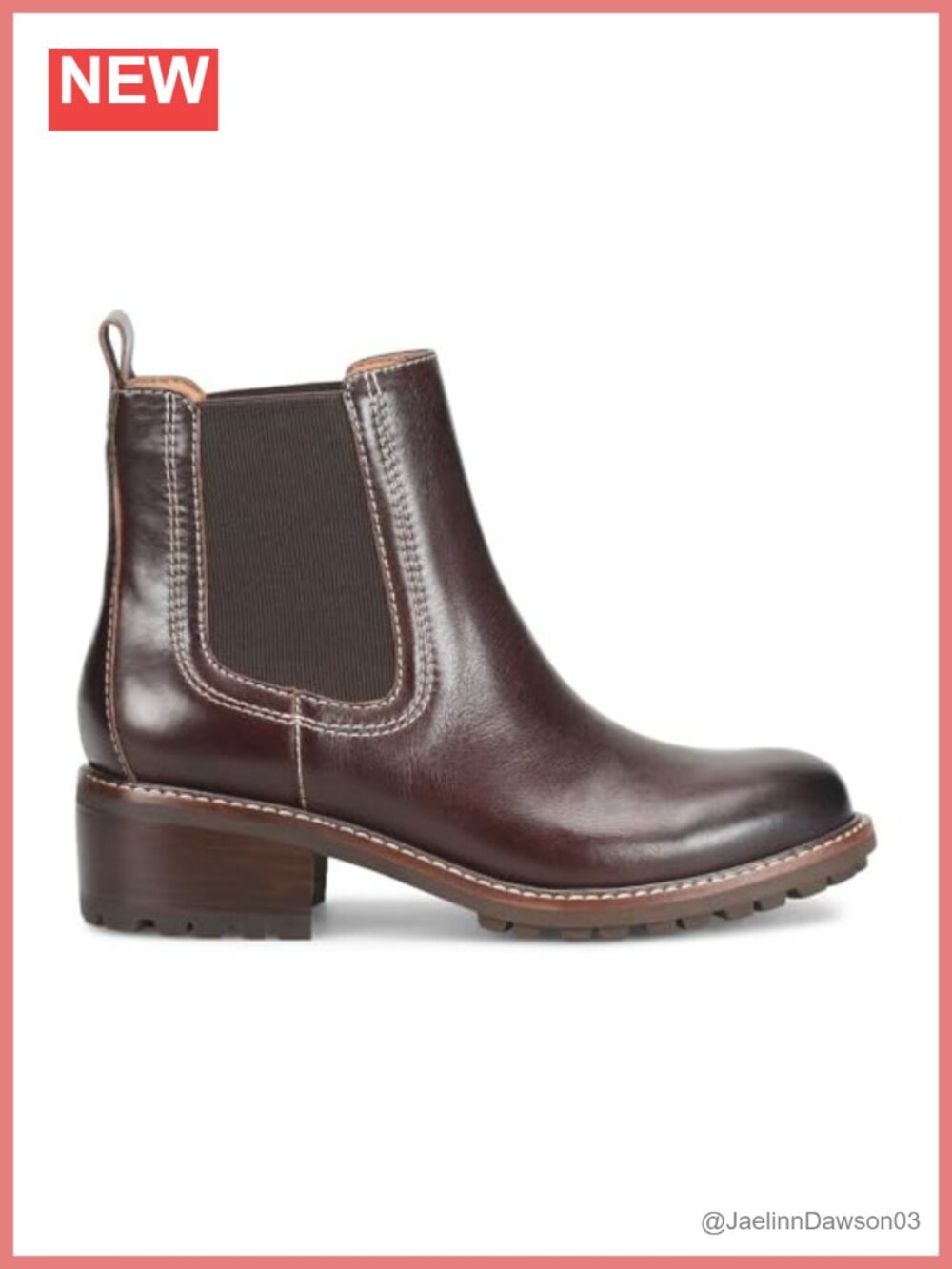 Italian Leather Ankle Boots Block Heel Pull-On Chelsea Boots Women's